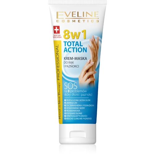 Eveline Hand Nail Therapy Total Action 8w1 Krem-Maska Do Rąk I Paznokci 75ml