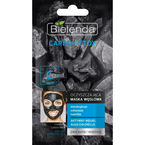 Bielenda Carbo Detox Czarny Węgiel Maska Oczyszczająca Do Cery Suchej I Wrażliwej 8g
