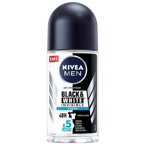 Nivea Black White Invisible Fresh Antyperspirant Roll-On Męski 50ml
