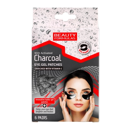 Beauty Formulas Charcoal Żelowe Płatki Pod Oczy Z Aktywnym Węglem 1op-6szt